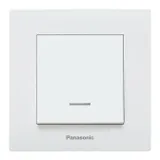 Выключатель Panasonic Karre Plus скрыт. 1кл. с подсветкой IP20 белый матовый (упак.:1шт) (WKTC00442WH-RU)