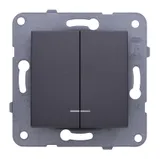 Выключатель Panasonic Karre&Arkedia скрыт. 2кл. с подсветкой IP20 дымчатый (упак.:1шт) (WKTT00102DG-RU)