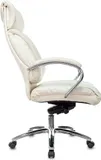 Кресло руководителя Бюрократ T-9904NSL слоновая кость кожа с подголов. крестовина металл хром