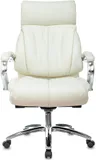 Кресло руководителя Бюрократ T-9904NSL слоновая кость кожа с подголов. крестовина металл хром