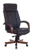 Кресло руководителя Бюрократ T-9924WALNUT черный кожа крестов. металл/дерево