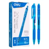 Ручка шариков. автоматическая Deli X-tream EQ21-BL синий/прозрачный d=0.7мм син. черн. резин. манжета