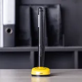 Ручка шариков. автоматическая Deli EQ50-BK черный/прозрачный d=0.7мм черн. черн. (1шт) на подставке резин. манжета