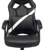 Кресло игровое Zombie DRIVER черный/белый эко.кожа с подголов. крестов. пластик