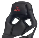 Кресло игровое Zombie DRIVER черный/белый эко.кожа с подголов. крестов. пластик