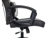 Кресло игровое Zombie DRIVER черный/белый эко.кожа с подголов. крестов. пластик