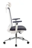 Кресло руководителя Бюрократ MC-W612N-H темно-серый TW-04 38-417 с подголов. крестов. металл хром пластик белый