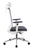 Кресло руководителя Бюрократ MC-W612N-H темно-серый TW-04 38-417 с подголов. крестов. металл хром пластик белый