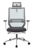 Кресло руководителя Бюрократ MC-W612N-H темно-серый TW-04 38-417 с подголов. крестов. металл хром пластик белый
