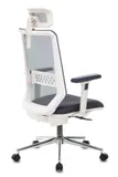 Кресло руководителя Бюрократ MC-W612N-H темно-серый TW-04 38-417 с подголов. крестов. металл хром пластик белый