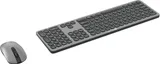 Клавиатура + мышь Оклик 300M клав:серый мышь:серый/черный USB беспроводная slim (1488402)