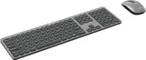 Клавиатура + мышь Оклик 300M клав:серый мышь:серый/черный USB беспроводная slim (1488402)