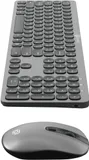 Клавиатура + мышь Оклик 300M клав:серый мышь:серый/черный USB беспроводная slim (1488402)