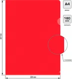 Папка-уголок Бюрократ DeLuxe DLCRED A4 пластик 0.18мм красный