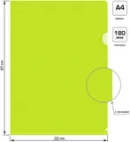 Папка-уголок Бюрократ Double Neon DNECLETT A4 пластик 0.18мм салатовый