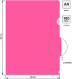 Папка-уголок Бюрократ Double Neon DNECPINK A4 пластик 0.18мм розовый