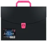 Портфель Бюрократ Black Opal BLPP01PINK 1 отдел. A4 пластик 0.7мм черный/розовый