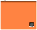 Папка на молнии ZIP Бюрократ Double Neon DNEBPM4AORBL A4+ полипропилен 0.15мм оранжевый цвет молнии черный