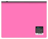 Папка на молнии ZIP Бюрократ Double Neon DNEBPM5APINKBL A5 полипропилен 0.15мм розовый цвет молнии черный