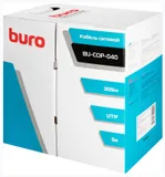 Кабель сетевой Buro BU-COP-040 UTP 4 пары cat5E solid 0.40мм Cu 305м серый