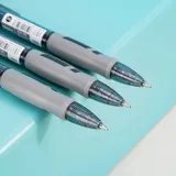 Ручка гелев. автоматическая Deli Arris EG08-BK прозрачный/серый d=0.5мм черн. черн. резин. манжета