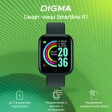 Смарт-часы Digma Smartline R1 1.3" TFT корп.черный рем.черный (R1B)