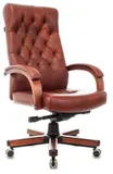 Кресло руководителя Бюрократ T-9928WALNUT светло-коричневый Leather Eichel кожа крестов. металл/дерево