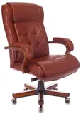 Кресло руководителя Бюрократ T-9926WALNUT светло-коричневый Leather Eichel кожа крестов. металл/дерево