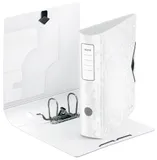 Папка-регистратор Leitz Active WOW 11060001 A4 82мм лам.карт. белый без. окант. вместимость 500 листов накл.на кор.