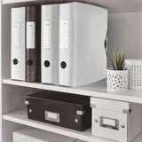 Папка-регистратор Leitz Active WOW 11060001 A4 82мм лам.карт. белый без. окант. вместимость 500 листов накл.на кор.