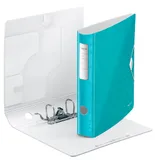Папка-регистратор Leitz Active WOW 11070051 A4 65мм лам.карт. бирюзовый без. окант. вместимость 350 листов накл.на кор.