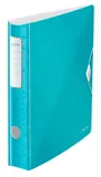 Папка-регистратор Leitz Active WOW 11070051 A4 65мм лам.карт. бирюзовый без. окант. вместимость 350 листов накл.на кор.