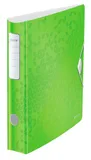 Папка-регистратор Leitz Active WOW 11070054 A4 65мм лам.карт. зеленый без. окант. вместимость 350 листов накл.на кор.