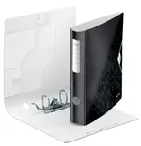 Папка-регистратор Leitz Active WOW 11070095 A4 65мм лам.карт. черный без. окант. вместимость 350 листов накл.на кор.