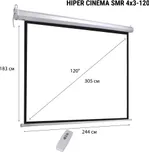 Экран Hiper 183x244см Cinema SMR 4x3-120 4:3 настенно-потолочный рулонный (моторизованный привод)