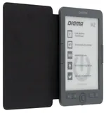 Электронная книга Digma M2 6" E-ink HD Pearl 758x1024 600MHz 128Mb/4Gb/SD/microSDHC/подсветка дисплея темно-серый (в компл.:обложка)