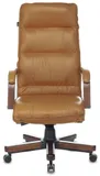 Кресло руководителя Бюрократ T-9927WALNUT горчичный кожа крестов. металл/дерево