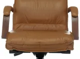 Кресло руководителя Бюрократ T-9927WALNUT горчичный кожа крестов. металл/дерево