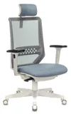 Кресло руководителя Бюрократ EXPERT серый сиденье голубой 38-405 сетка/ткань с подголов. крестов. пластик пластик белый