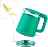 Чайник электрический Kitfort KT-6124-3 1.2л. 2200Вт бирюзовый корпус: стекло/металл/пластик (КТ-6124-3)