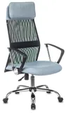 Кресло руководителя Бюрократ KB-6N черный TW-01 сиденье голубой 38-405 сетка/ткань с подголов. крестов. металл хром