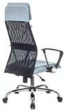 Кресло руководителя Бюрократ KB-6N черный TW-01 сиденье голубой 38-405 сетка/ткань с подголов. крестов. металл хром