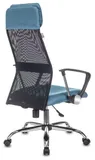 Кресло руководителя Бюрократ KB-6N черный TW-01 сиденье синий 38-415 сетка/ткань с подголов. крестов. металл хром
