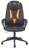 Кресло игровое Zombie 8 черный/оранжевый эко.кожа крестов. пластик
