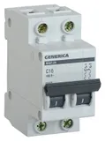 Выключатель автоматический IEK MVA25-2-016-C Generica 16A тип C 4.5kA 2П 400В 2мод серый (упак.:1шт)