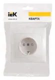 Розетка силов. IEK Кварта ERK11-K01-16-DM одинар. скрыт. зазем. штор. крыш. IP20 белый (упак.:1шт)