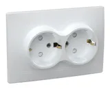 Розетка силов. IEK Кварта ERK21-K01-16-DM 2розет. двойн. скрыт. зазем. штор. крыш. IP20 белый (упак.:1шт)