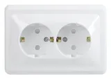 Розетка силов. IEK Вега ERV24-K01-16-DM 2розет. двойн. скрыт. зазем. штор. крыш. IP20 белый (упак.:1шт)