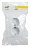 Розетка силов. IEK Вега ERV24-K01-16-DM 2розет. двойн. скрыт. зазем. штор. крыш. IP20 белый (упак.:1шт)
