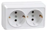 Розетка силов. IEK Октава ERO21-K01-16-DC 2розет. двойн. откр. зазем. крыш. IP20 белый (упак.:1шт)